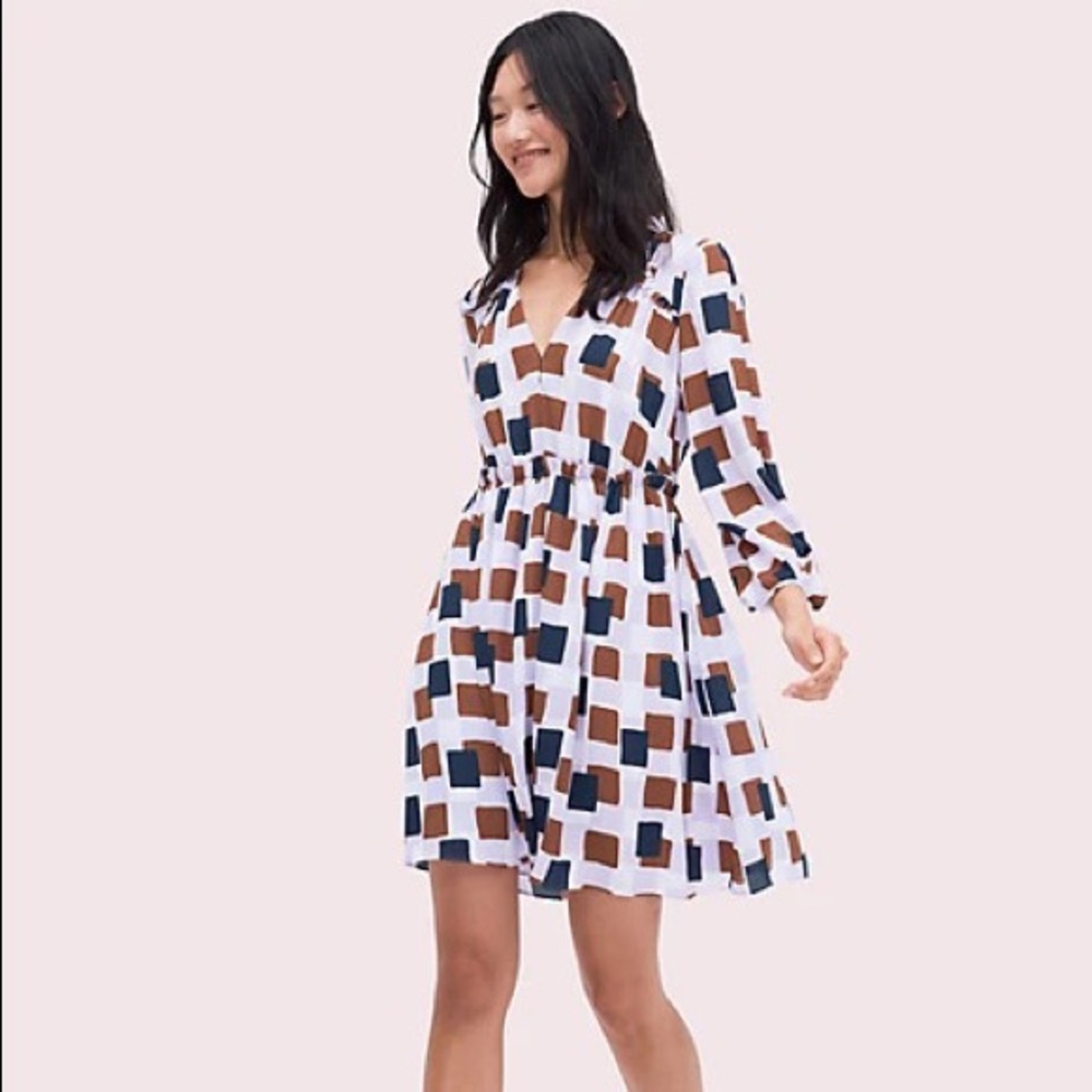 Kate Spade Geo Squares Mini Dress